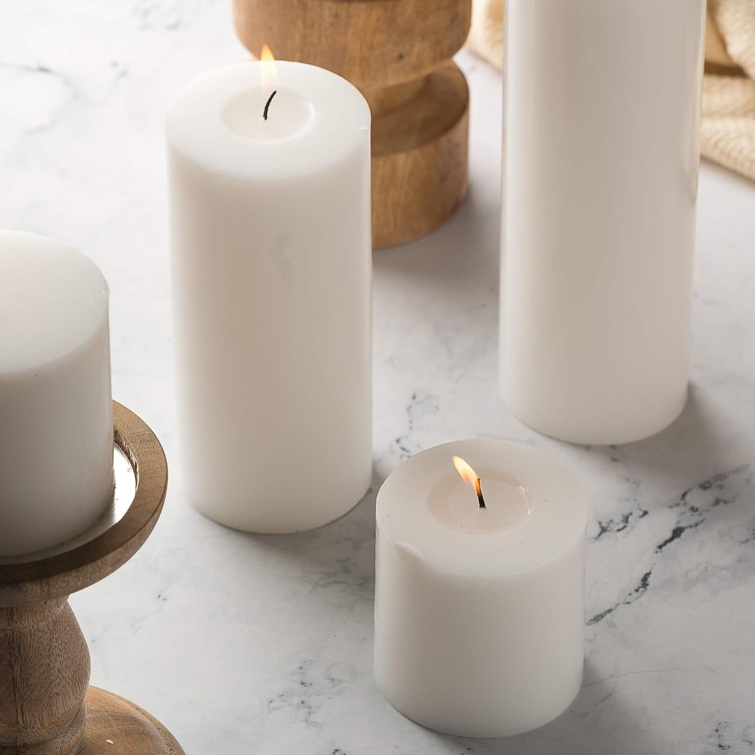 HomeLights Pillar Candles - 2.7x6 inch | 60 Hours Burning, 6 Count - White Unscented Smokeless European Pillar Candles - Perfect for Wedding, Parties, Spas, Home Gatherings and Dinner - Image 4