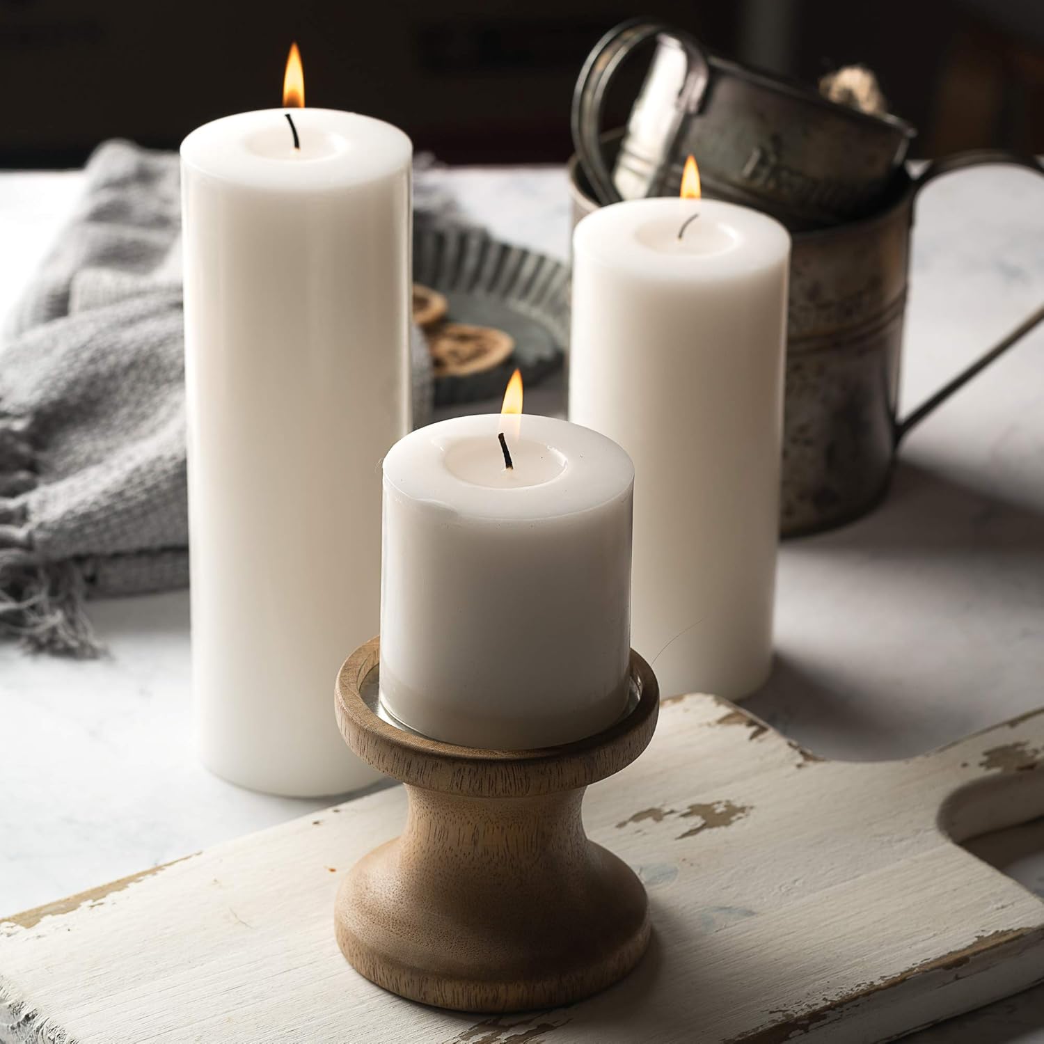 HomeLights Pillar Candles - 2.7x6 inch | 60 Hours Burning, 6 Count - White Unscented Smokeless European Pillar Candles - Perfect for Wedding, Parties, Spas, Home Gatherings and Dinner - Image 5