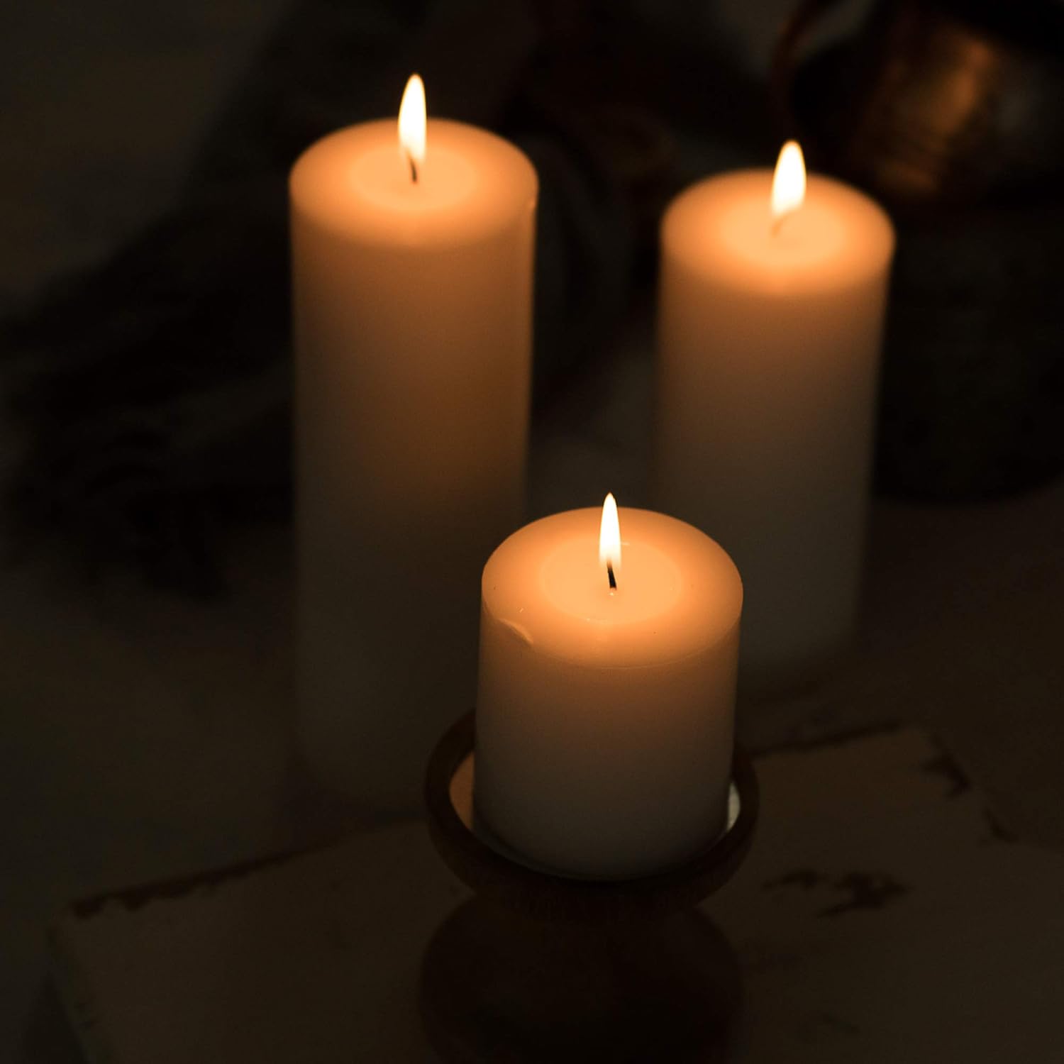 HomeLights Pillar Candles - 2.7x6 inch | 60 Hours Burning, 6 Count - White Unscented Smokeless European Pillar Candles - Perfect for Wedding, Parties, Spas, Home Gatherings and Dinner - Image 7